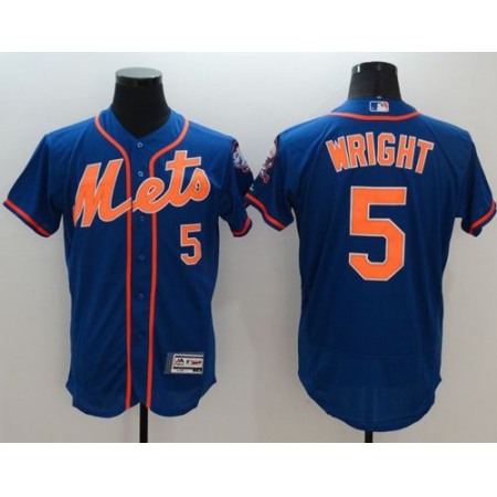 Mets #5 David Wright Blue Flexbase Authentic Collection Stitched MLB Jersey