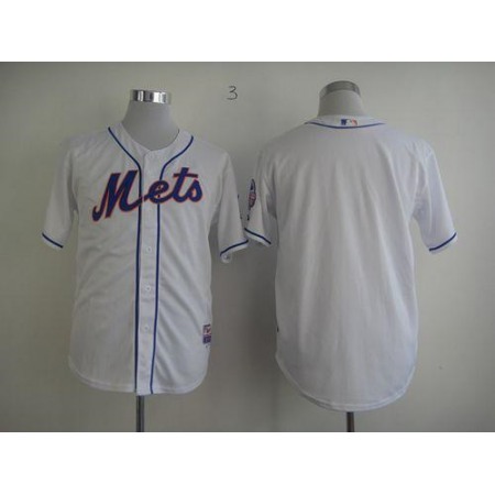 Mets Blank White Cool Base Stitched MLB Jersey