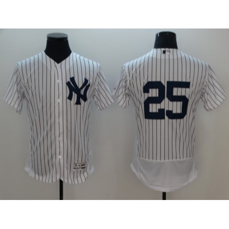 Men's MLB New York Yankees #25 Gleyber Torres White Flexbase Stitched Jersey