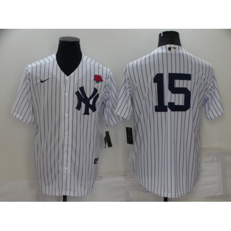 Men's New York Yankees #15 Thurman Munson White Cool Base Stitched Baseball Jersey