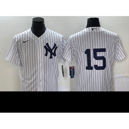 Men's New York Yankees #15 Thurman Munson White Flex Base Stitched Baseball Jersey