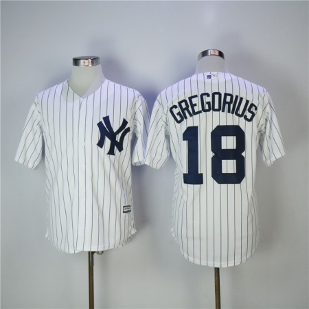Men's New York Yankees #18 Didi Gregorius White Cool Base Stitched MLB Jersey