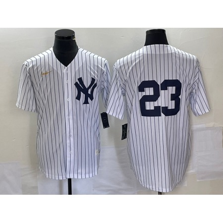 Men's New York Yankees #23 Don Mattingly White Cool Base Stitched Baseball Jersey