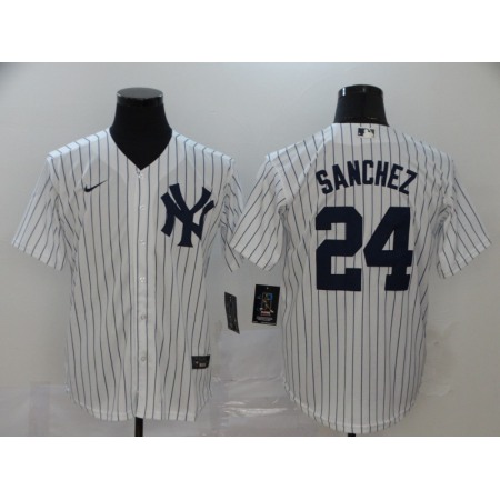 Men's New York Yankees #24 Gary Sanchez 2020 White Cool Base Stitched MLB Jersey