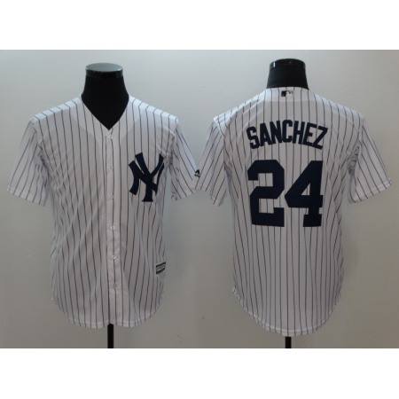 Men's New York Yankees #24 Gary Sanchez White Cool Base Stitched MLB Jersey