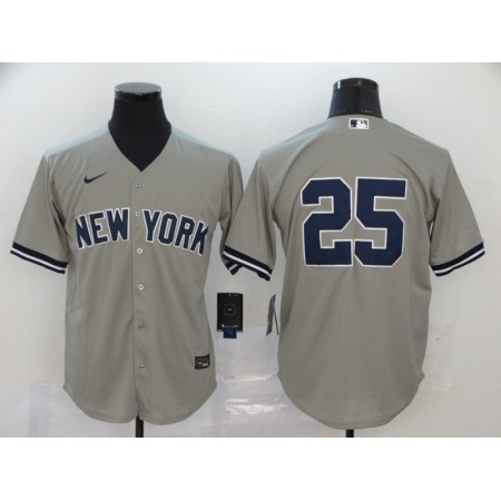 Men's New York Yankees #25 Gleyber Torres Grey Cool Base Stitched MLB Jersey