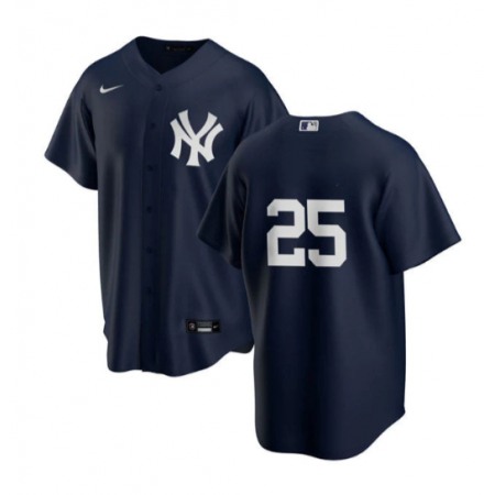 Men's New York Yankees #25 Gleyber Torres Navy Cool Base Stitched Baseball Jersey