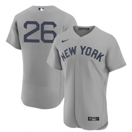 Men's New York Yankees #26 DJ LeMahieu 2021 Grey Field of Dreams Flex Base Stitched Baseball Jersey