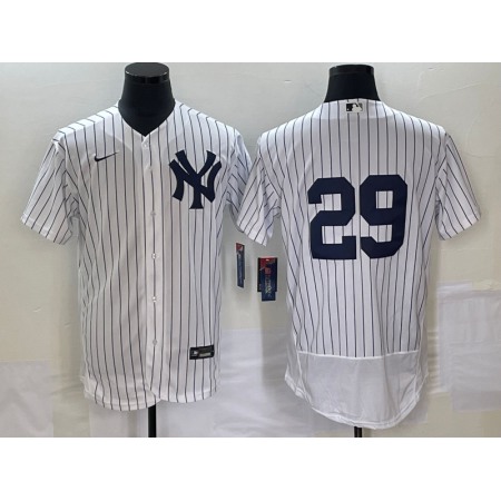 Men's New York Yankees #29 Gio Urshela White Flex Base Stitched Baseball Jersey