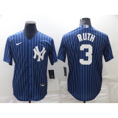 Men's New York Yankees #3 Babe Ruth Navy Cool Base Stitched Jersey