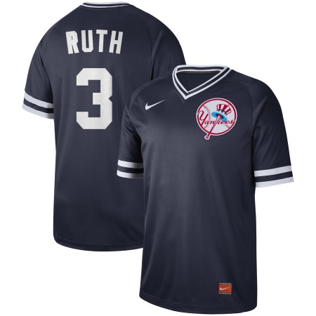 Men's New York Yankees #3 Babe Ruth Navy Cooperstown Legend Collection Stitched MLB Jersey