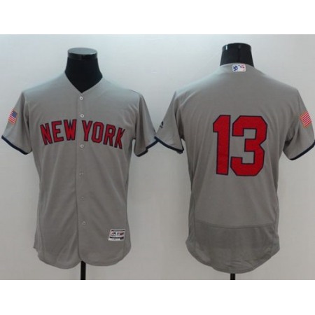Yankees #13 Alex Rodriguez Grey Fashion Stars & Stripes Flexbase Authentic Stitched MLB Jersey