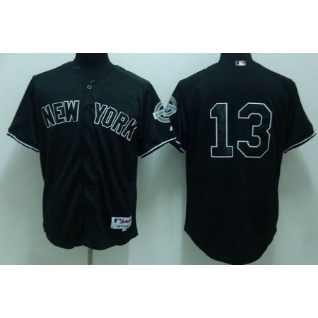 Yankees #13 Alex Rodriguez Stitched Black MLB Jersey