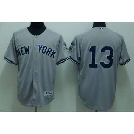 Yankees #13 Alex Rodriguez Stitched Grey MLB Jersey