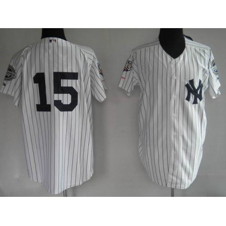 Yankees #15 Thurman Munson Stitched White MLB Jersey