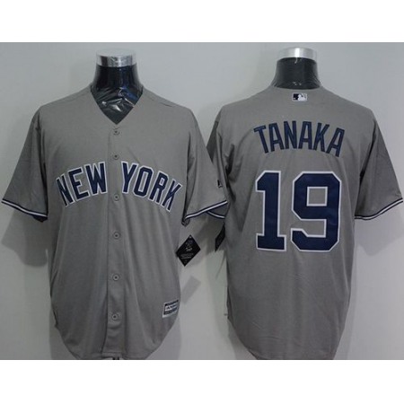 Yankees #19 Masahiro Tanaka Grey New Cool Base Stitched MLB Jersey