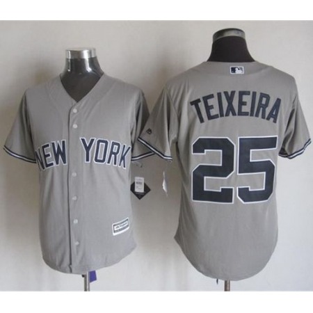Yankees #25 Mark Teixeira Grey New Cool Base Stitched MLB Jersey