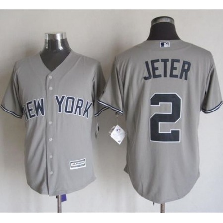 Yankees #2 Derek Jeter Grey New Cool Base Stitched MLB Jersey