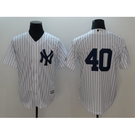Men's MLB New York Yankees #40 Luis Severino White Flexbase Stitched Jersey