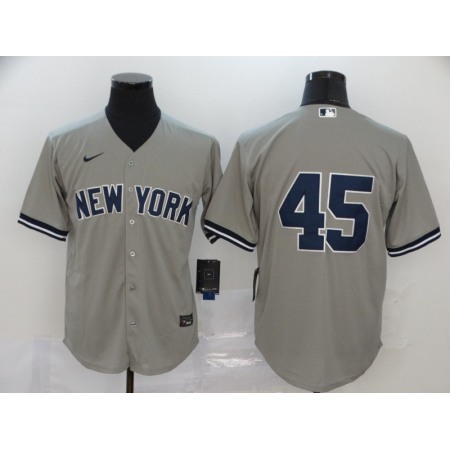 Men's New York Yankees #45 Gerrit Cole Grey Cool Base Stitched MLB Jersey