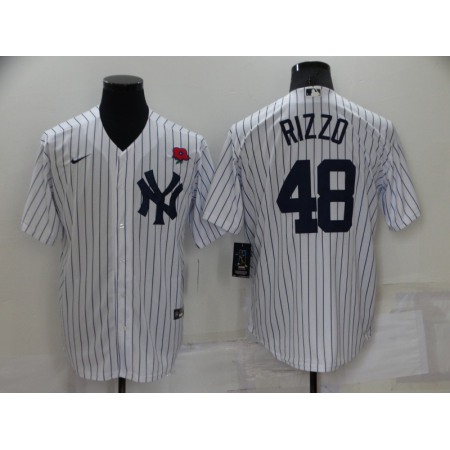 Men's New York Yankees #48 Anthony Rizzo White Cool Base Stitched Baseball Jersey