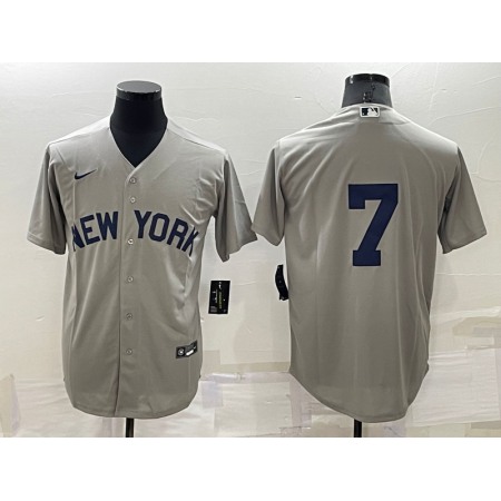 Men's New York Yankees #7 Mickey Mantle Grey Field of Dreams Cool Base Stitched Baseball Jersey