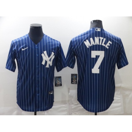 Men's New York Yankees #7 Mickey Mantle Navy Cool Base Stitched Jersey