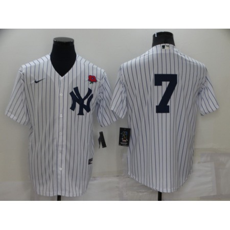 Men's New York Yankees #7 Mickey Mantle White Cool Base Stitched Baseball Jersey
