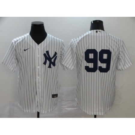Men's New York Yankees #99 Aaron Judge 2020 White Cool Base Stitched MLB Jersey