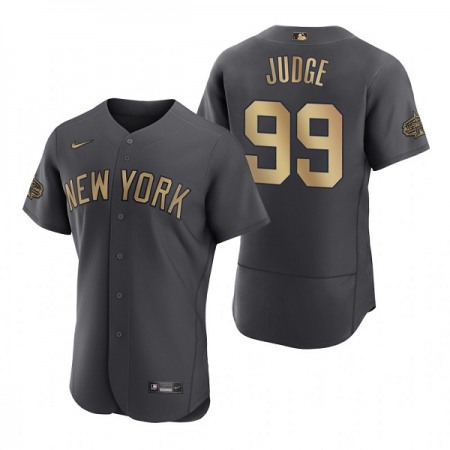 Men's New York Yankees #99 Aaron Judge 2022 All-Star Charcoal Flex Base Stitched Baseball Jersey
