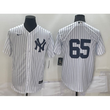 Men's New York Yankees #65 Nestor Cortes White Cool Base Stitched Baseball Jersey