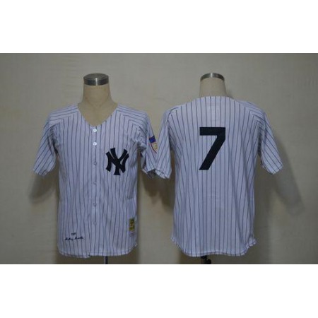 Mitchell And Ness 1951 Yankees #7 Mickey Mantle White Throwback Stitched MLB Jersey
