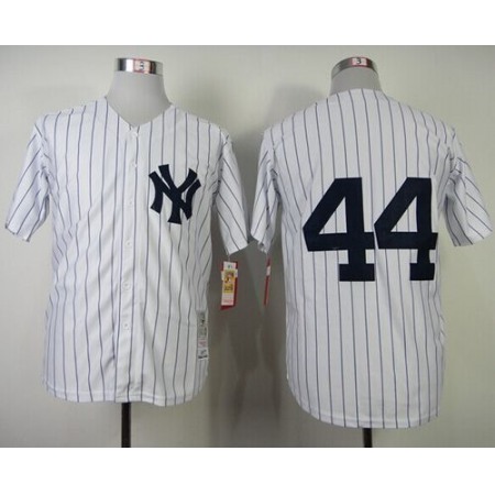 Mitchell And Ness 1977 Yankees #44 Reggie Jackson White Throwback Stitched MLB Jersey