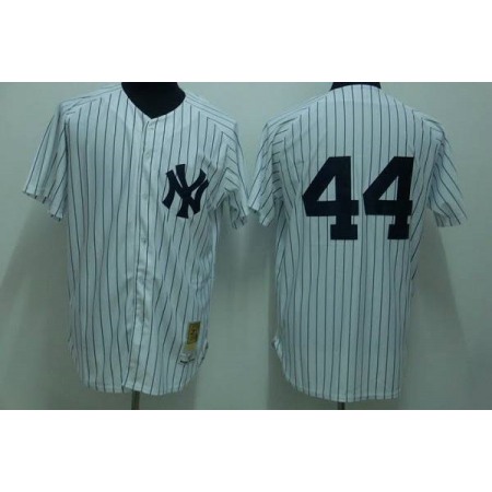 Mitchelland Ness Yankees #44 Reggie Jackson Stitched White Throwback MLB Jersey