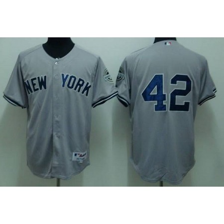 Yankees #42 Mariano Rivera Stitched Grey MLB Jersey