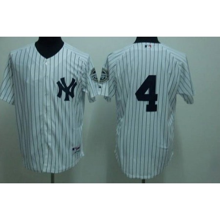 Yankees #4 Lou Gehrig Stitched White MLB Jersey