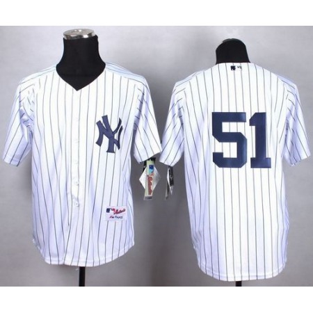 Yankees #51 Bernie Williams White Cool Base Stitched MLB Jersey