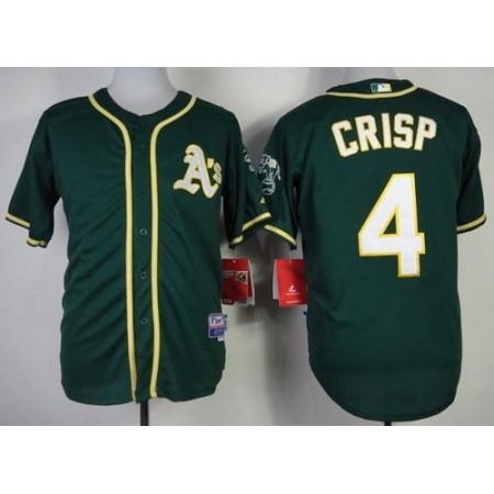 Athletics #4 Coco Crisp Green Cool Base Stitched MLB Jersey