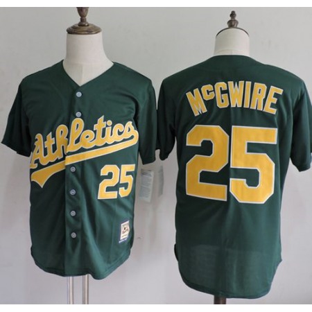 Mitchell And Ness Athletics #25 Mark McGwire Green Throwback Stitched MLB Jersey