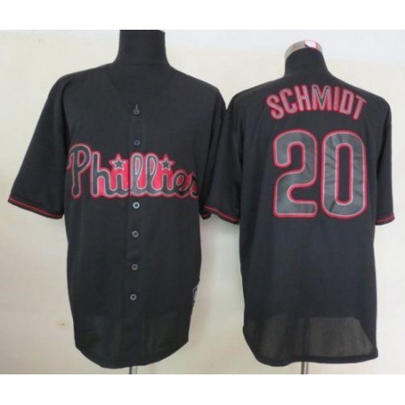 Phillies #20 Mike Schmidt Black Fashion Stitched MLB Jersey