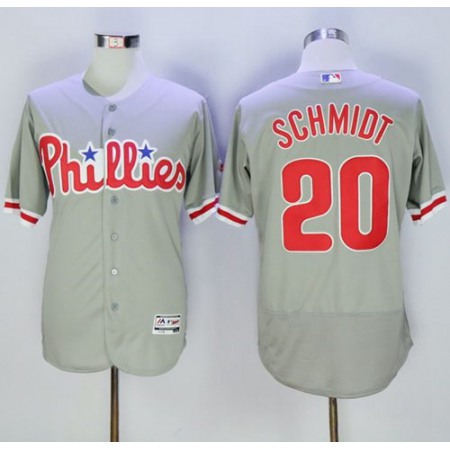 Phillies #20 Mike Schmidt Grey Flexbase Authentic Collection Stitched MLB Jersey