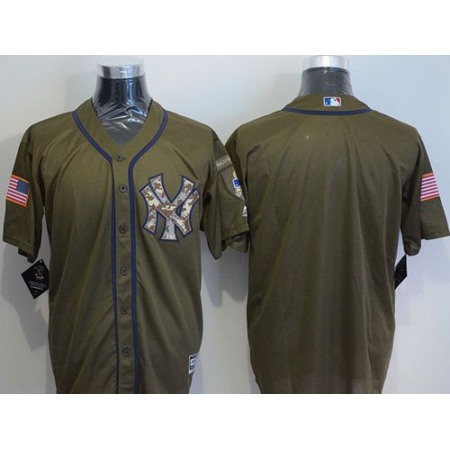 Yankees Blank Green Salute to Service Stitched MLB Jersey