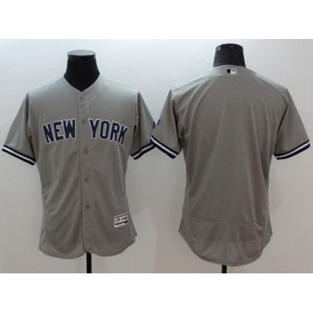 Yankees Blank Grey Flexbase Authentic Collection Stitched MLB Jersey