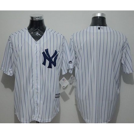Yankees Blank White Strip New Cool Base Stitched MLB Jersey