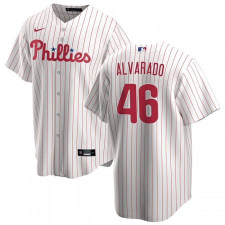 Men's Philadelphia Phillies #46 Jose Alvarado White Cool Base Stitched Baseball Jersey