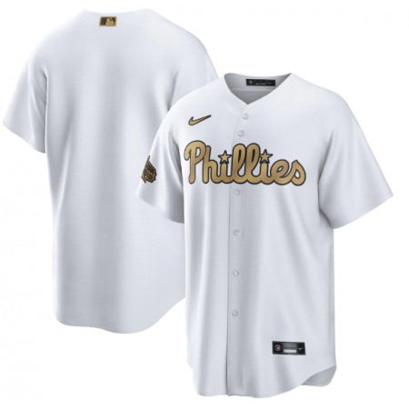 Men's Philadelphia Phillies Blank 2022 All-Star White Cool Base Stitched Baseball Jersey
