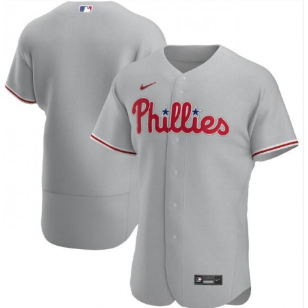 Men's Philadelphia Phillies Blank Grey Flex Base Stitched Jersey
