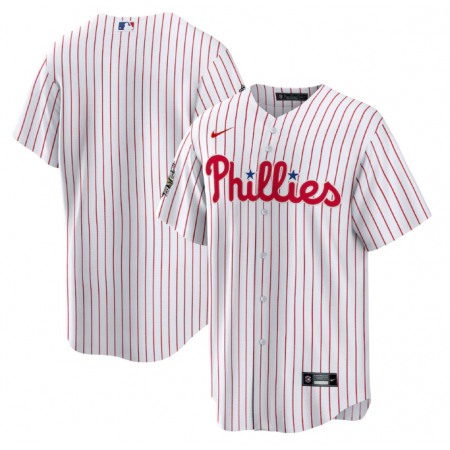 Men's Philadelphia Phillies Blank White 2022 World Series Cool Base Stitched Baseball Jersey