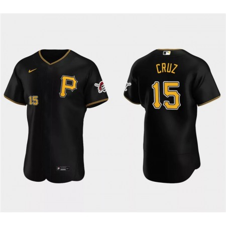 Men's Pittsburgh Pirates #15 Oneil Cruz Black Flex Base Stitched Baseball Jersey