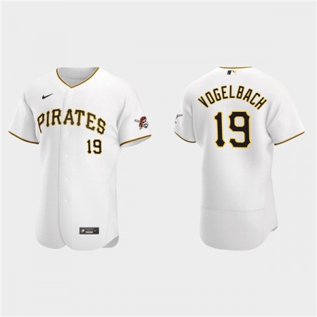 Men's Pittsburgh Pirates #19 Daniel Vogelbach White Flex Base Stitched MLB Jersey